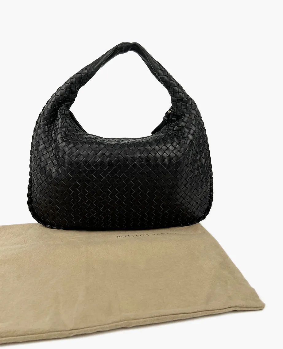 Bottega Veneta Intrecciato Hobo Bag Black
