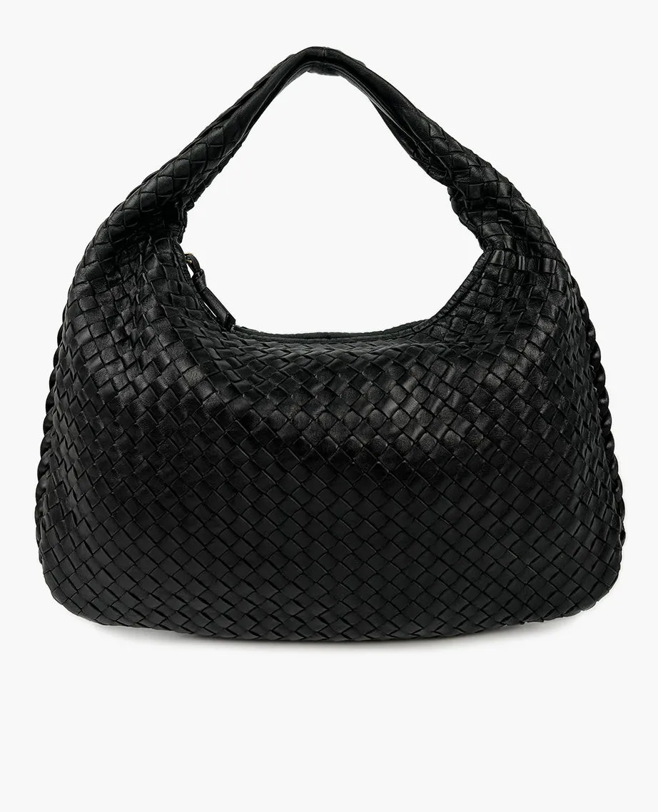 Bottega Veneta Intrecciato Hobo Bag Black