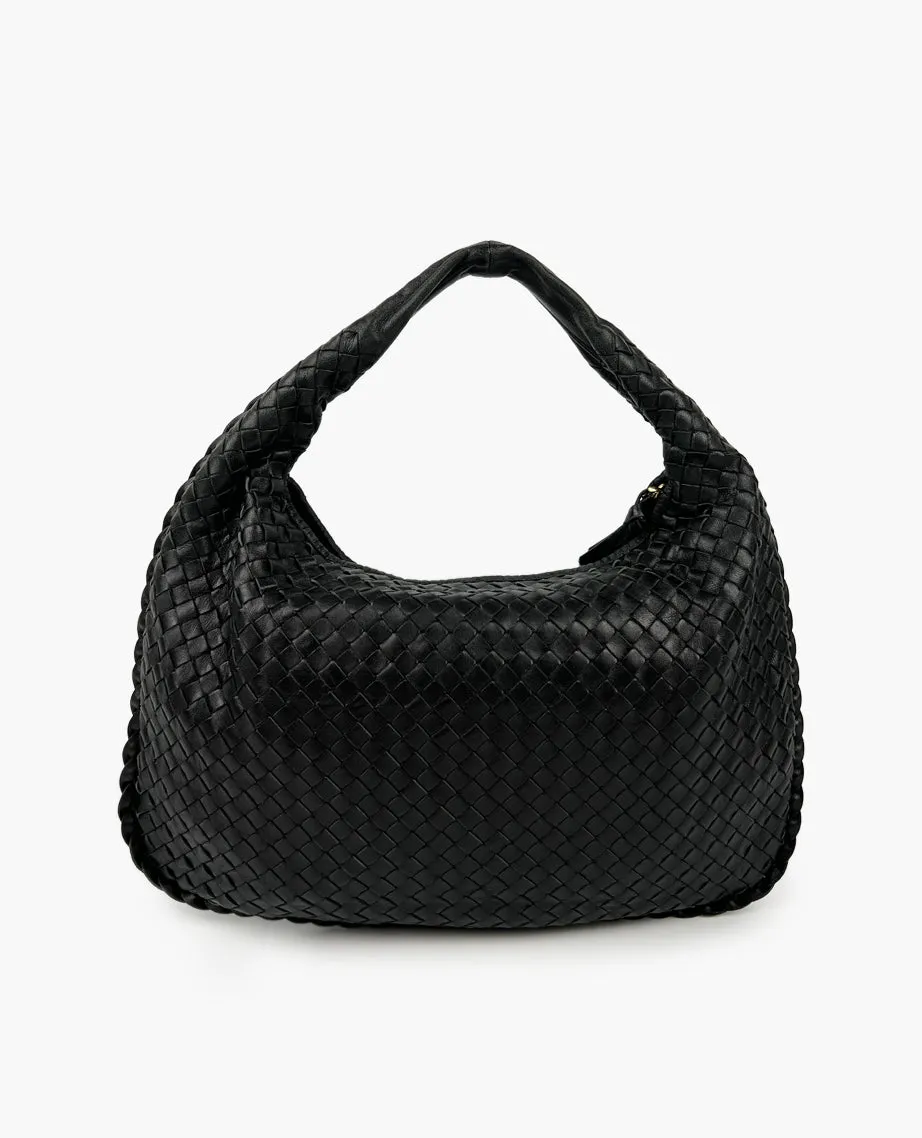 Bottega Veneta Intrecciato Hobo Bag Black
