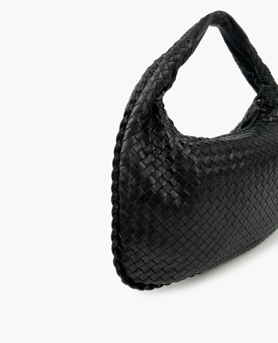 Bottega Veneta Intrecciato Hobo Bag Black