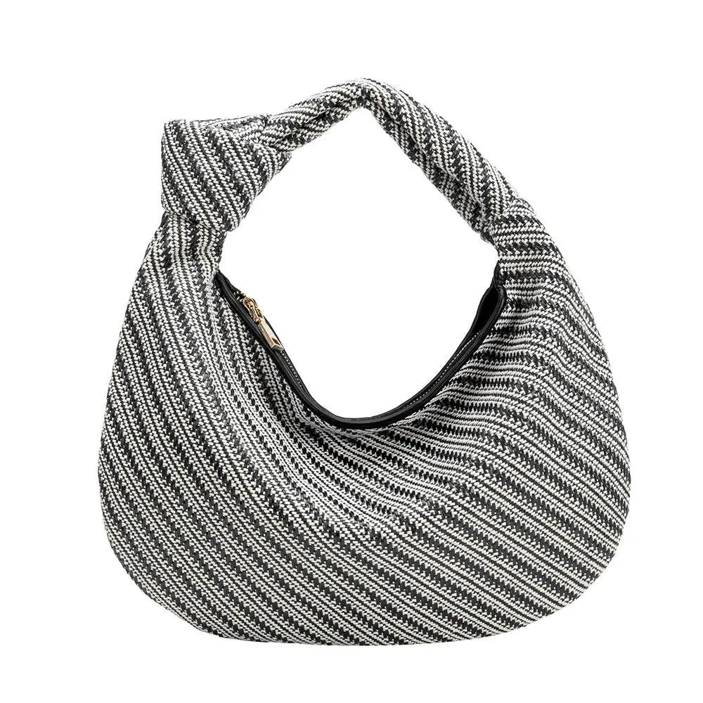 Brigitte Raffia Hobo by Melie Bianco Obsidian