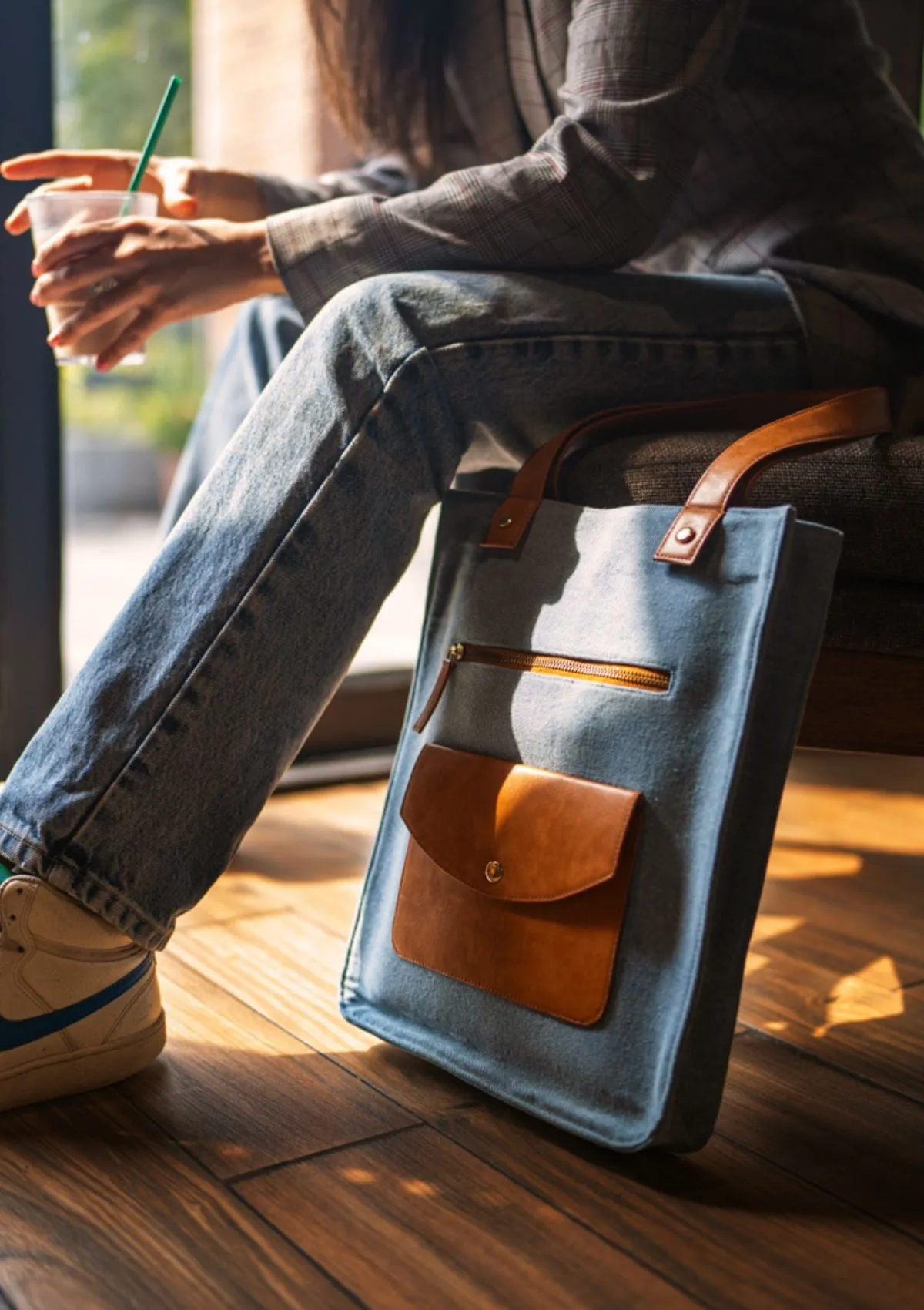 BROWN BERG DENIM BAG