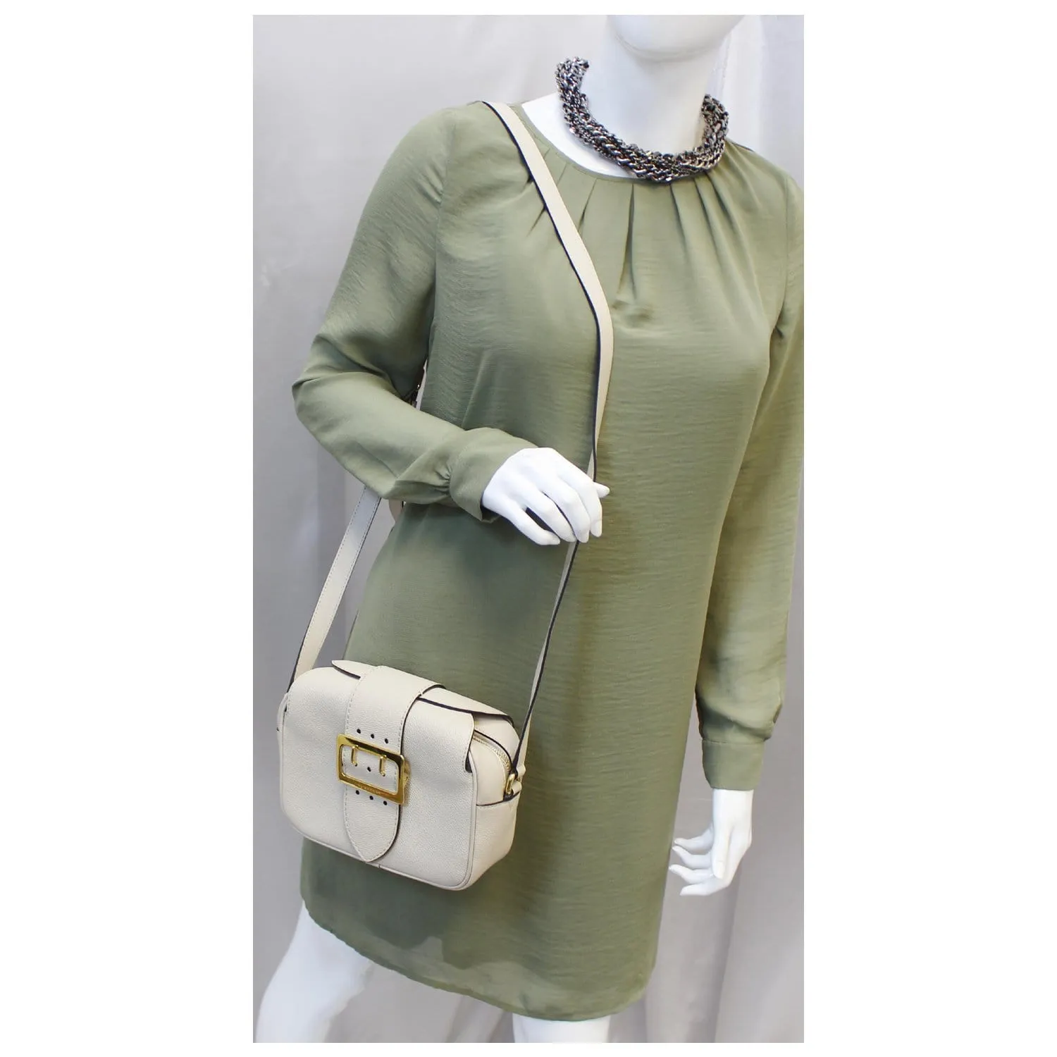 BURBERRY Small Buckle Crossbody Bag Limestone