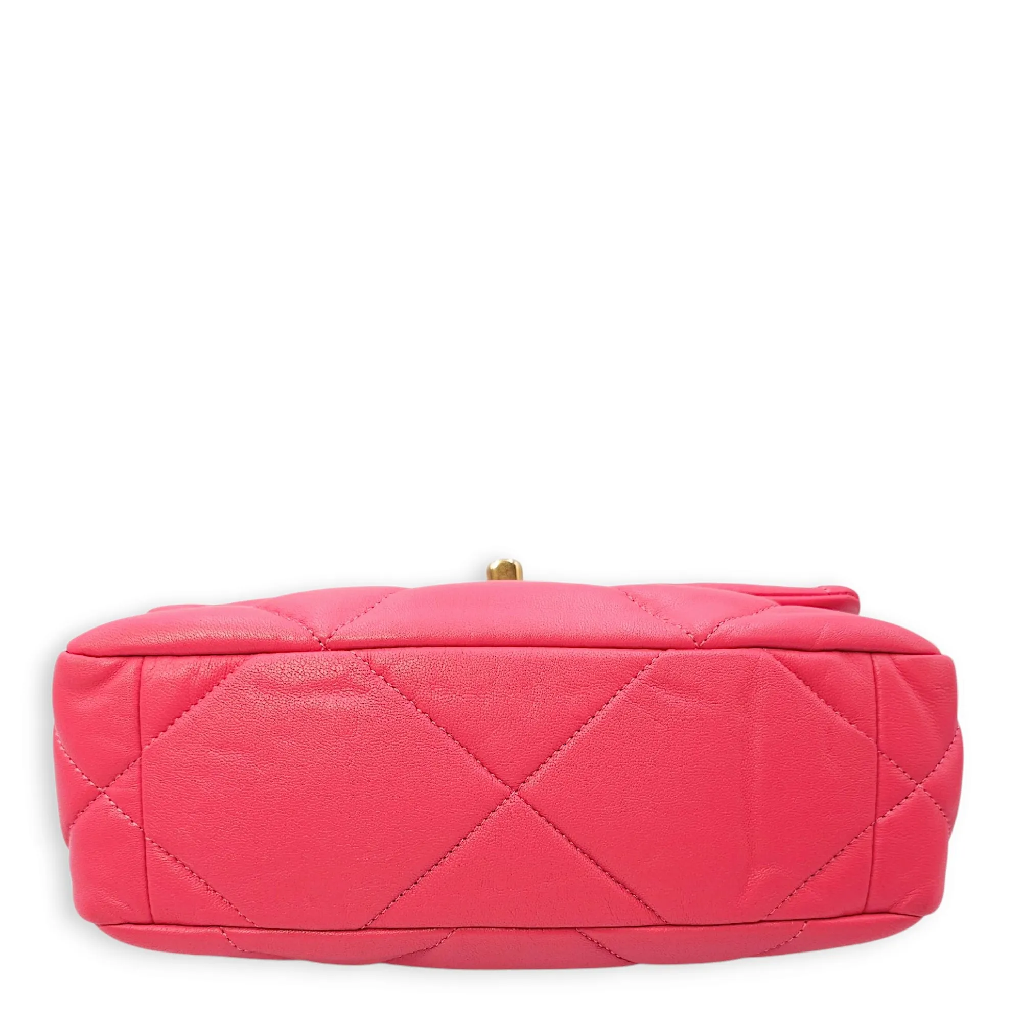 C19 Flap Small Pink Crossbody Bag in Goat Leather, 3-Tone hardware