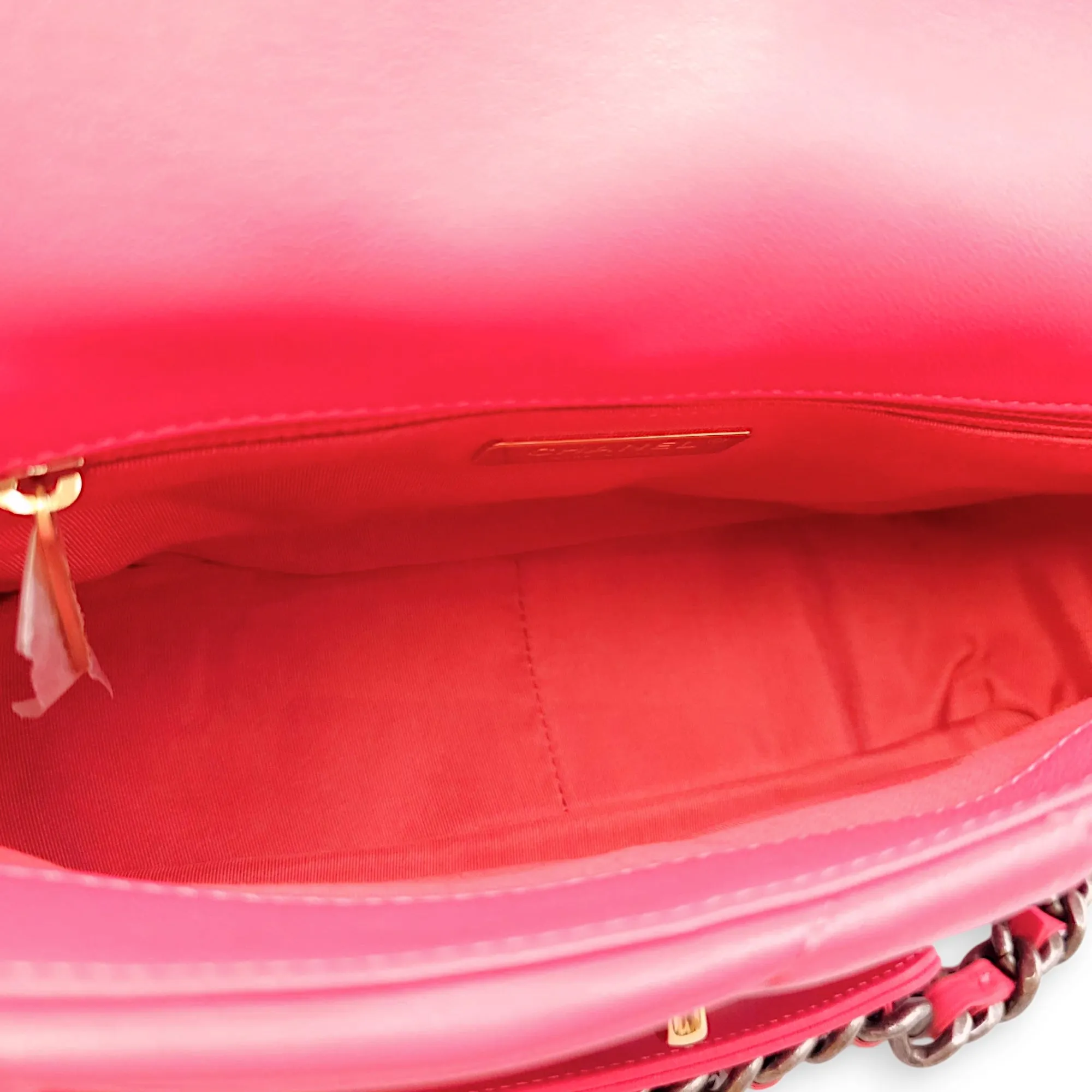 C19 Flap Small Pink Crossbody Bag in Goat Leather, 3-Tone hardware