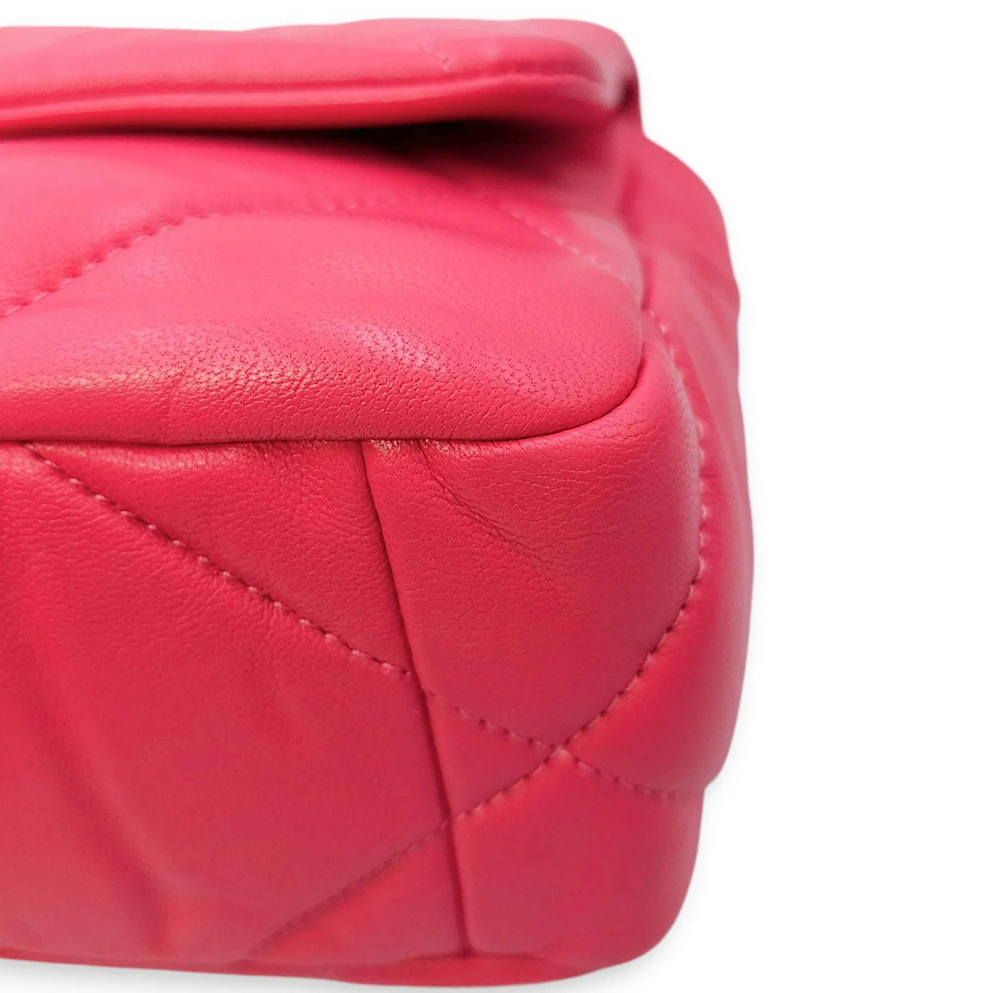 C19 Flap Small Pink Crossbody Bag in Goat Leather, 3-Tone hardware