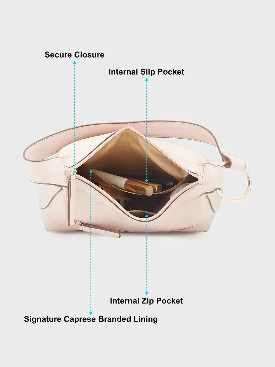 Caprese Olbia Medium Pink Hobo Bag