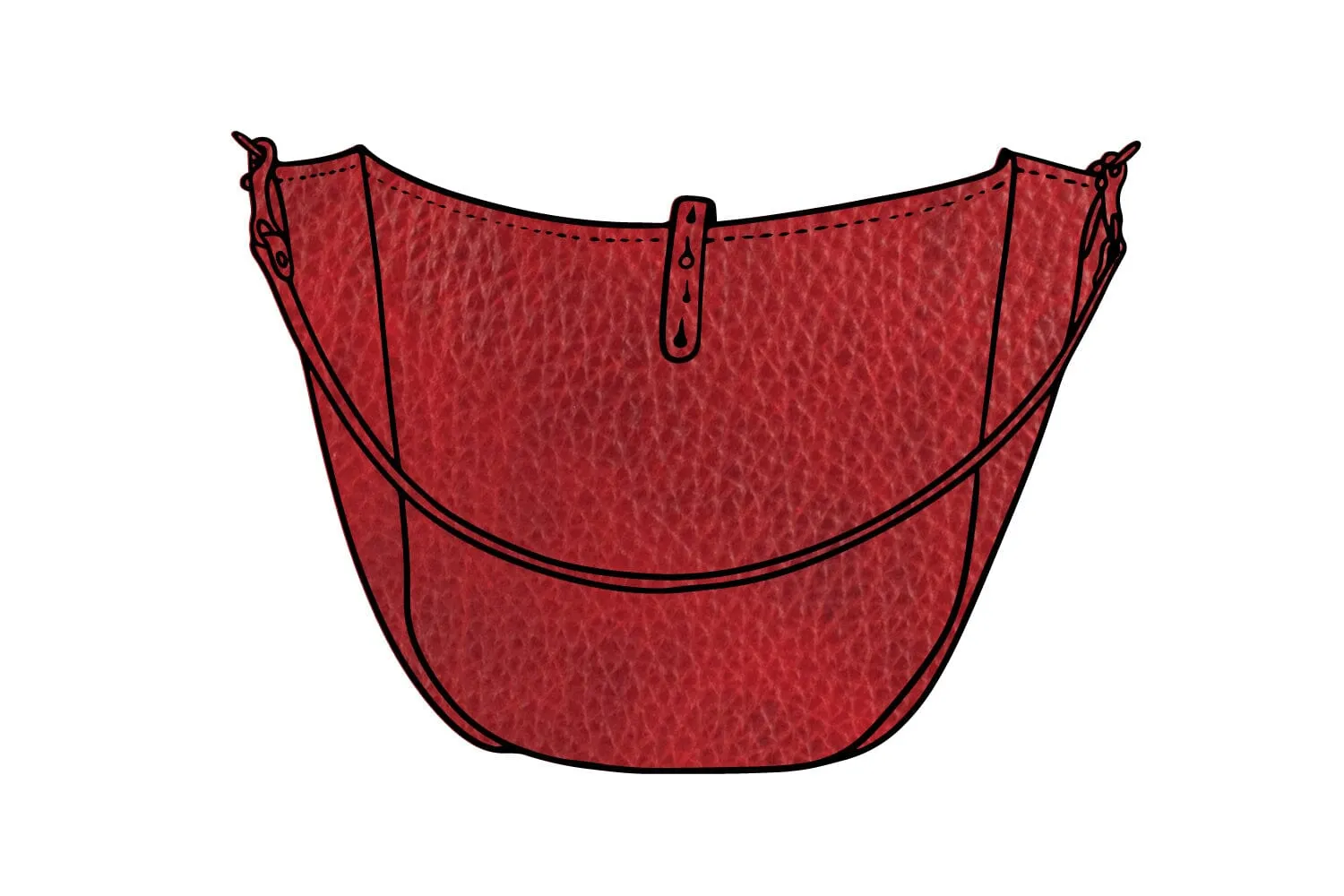 CELESTE LEATHER HOBO BAG - LARGE - CRANBERRY