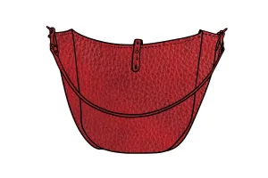 CELESTE LEATHER HOBO BAG - LARGE - CRANBERRY