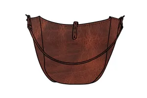 CELESTE LEATHER HOBO BAG - LARGE - WHISKY BISON