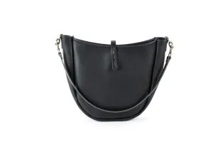 CELESTE LEATHER HOBO BAG - MEDIUM - BLACK