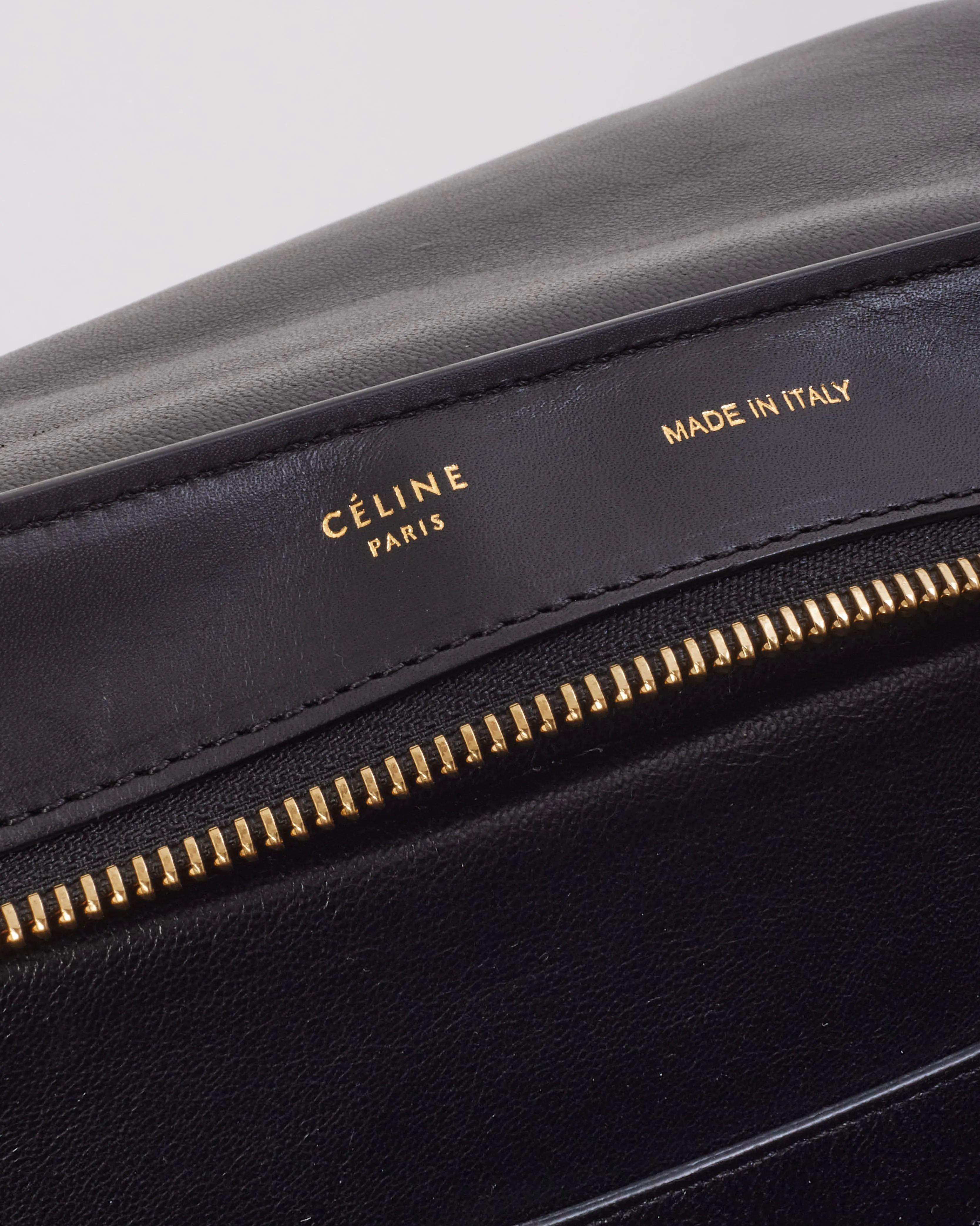 Celine Black & White Python & Leather Medium Trapeze Bag
