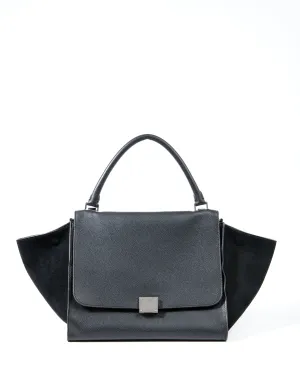 Celine Black Leather Trapeze Tote