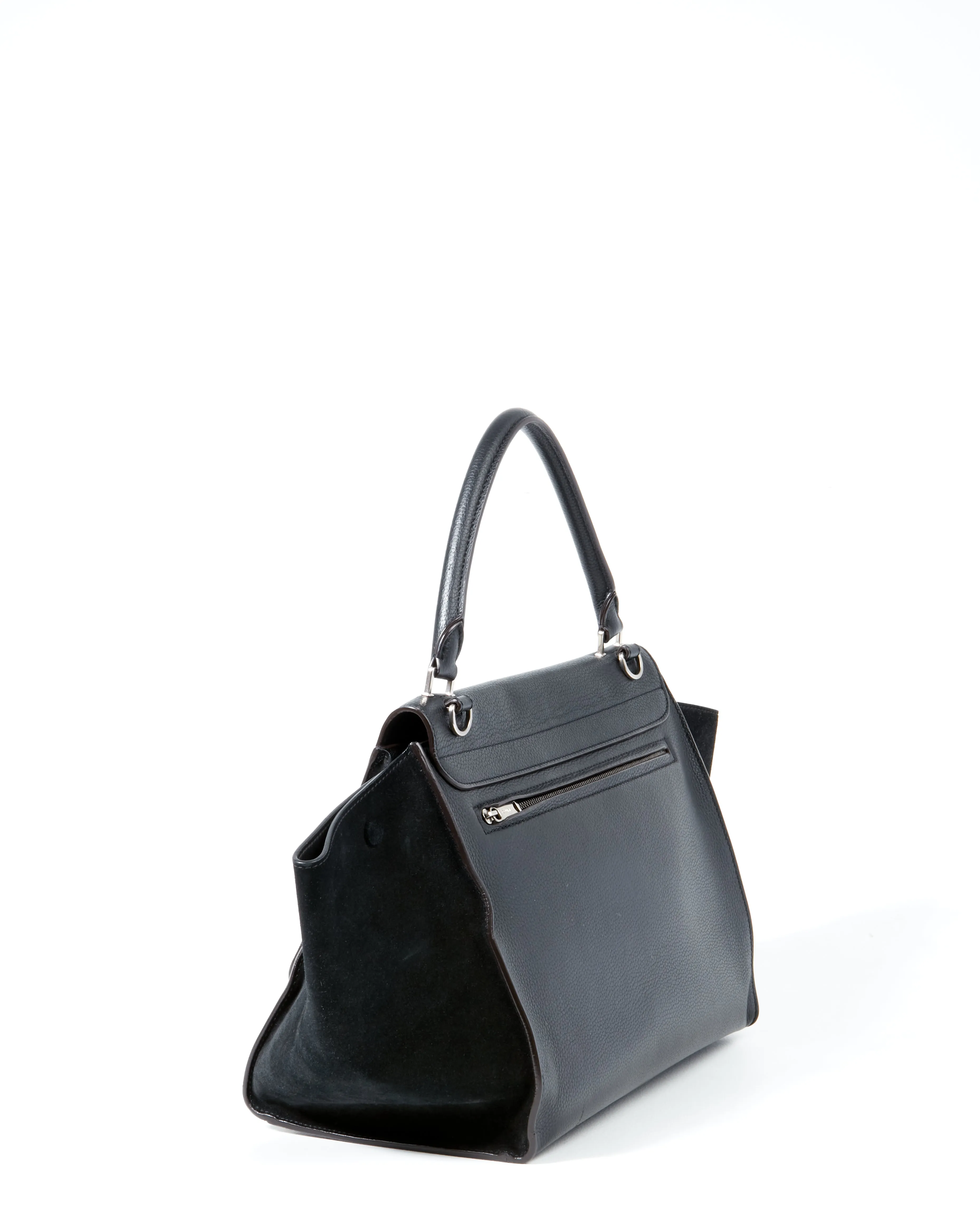 Celine Black Leather Trapeze Tote