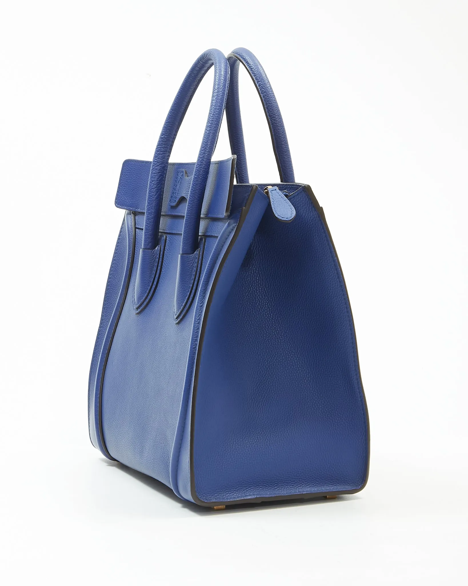 Celine Royal Blue Leather Micro Luggage Tote Bag