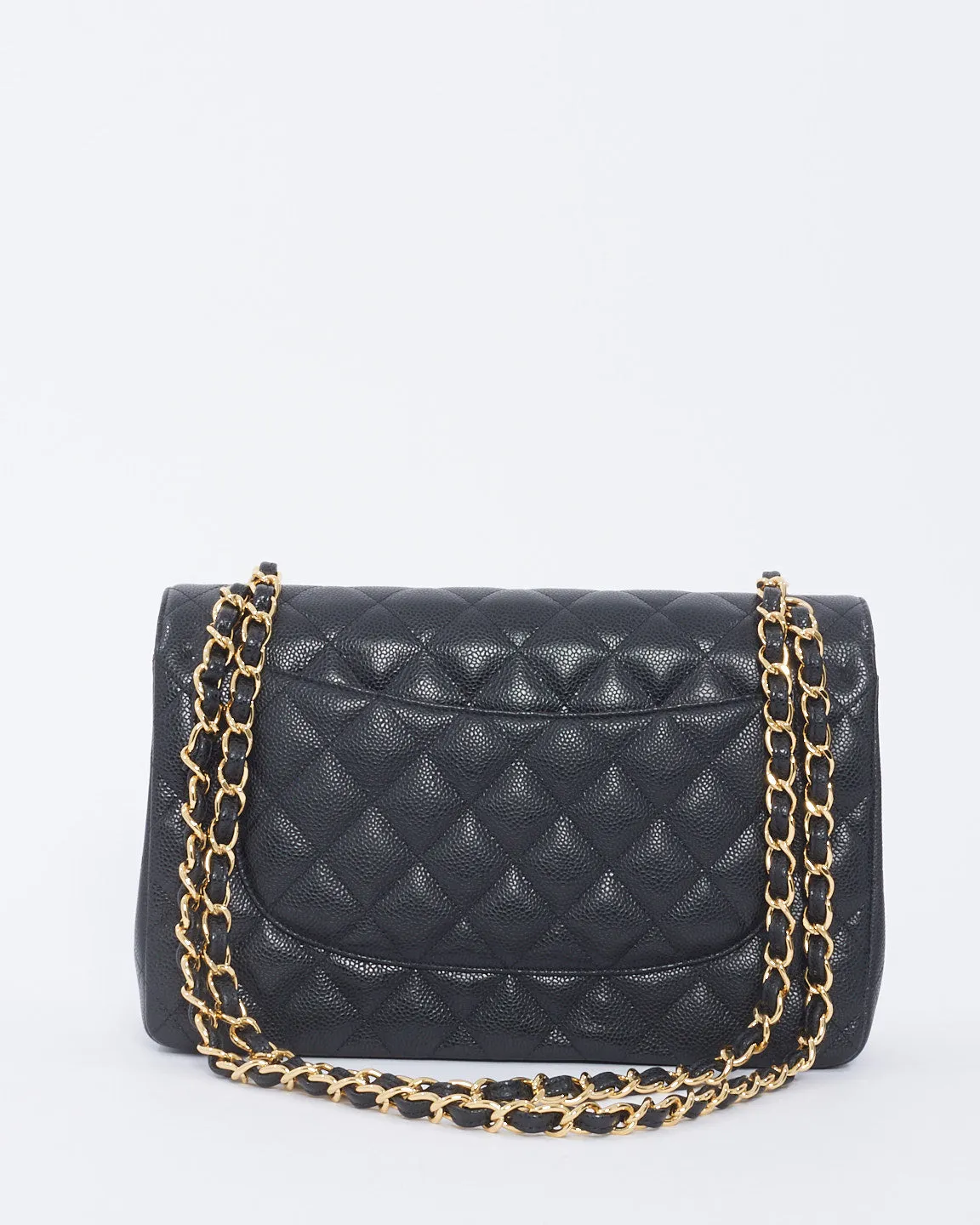 Chanel Black Caviar Leather Jumbo Classic Double Flap with GHW