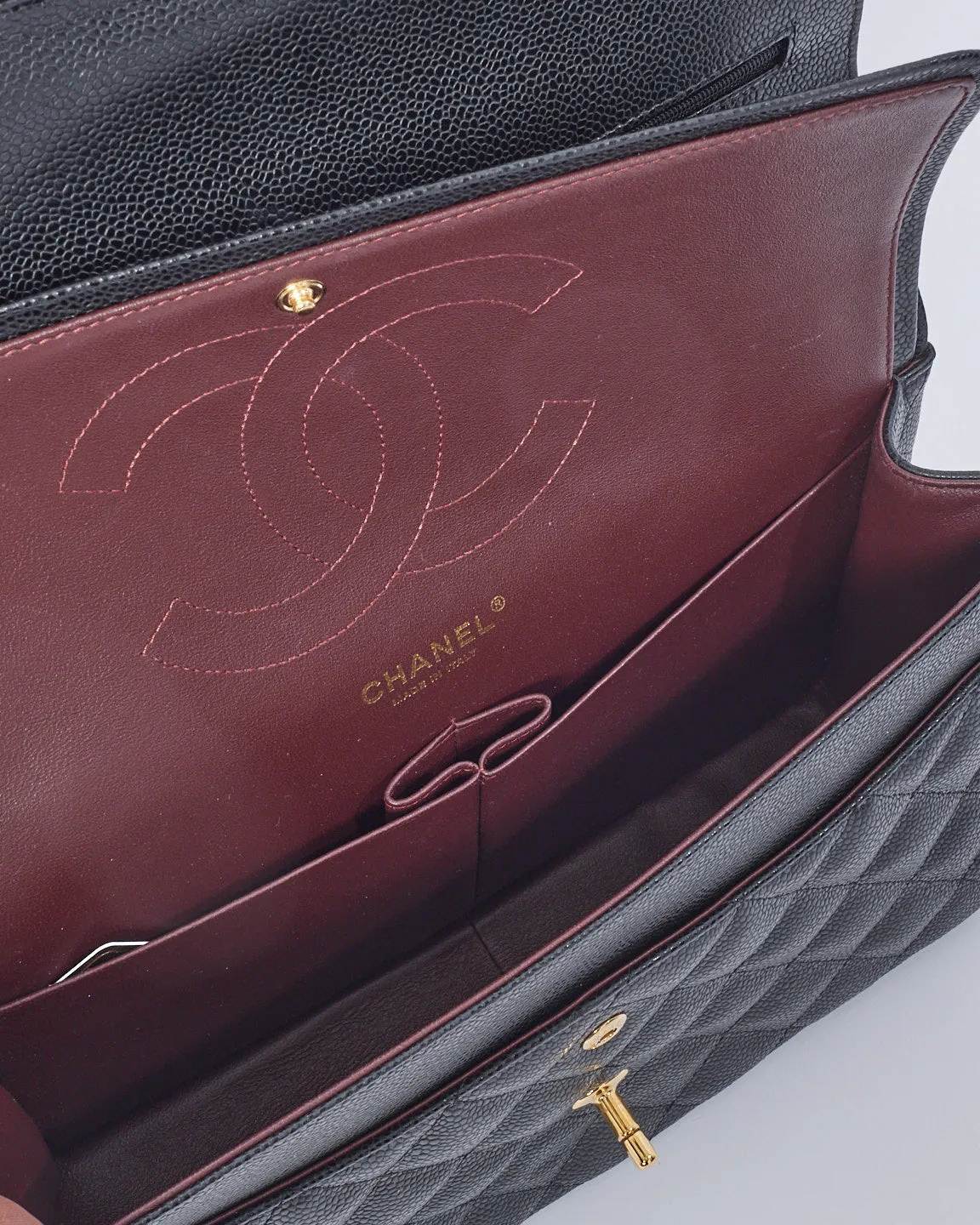 Chanel Black Caviar Leather Jumbo Classic Double Flap with GHW