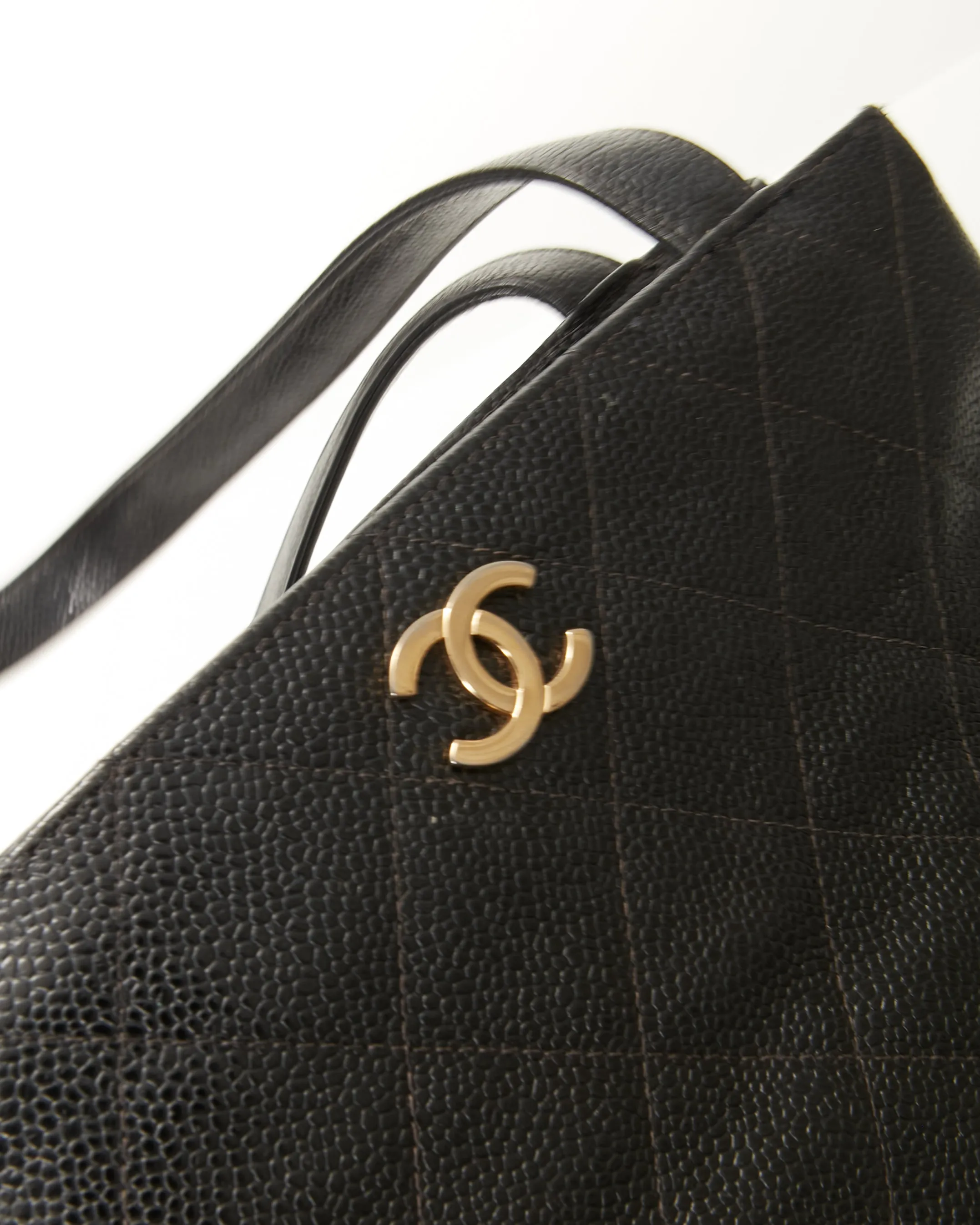 Chanel Black Vintage Caviar Quilted Tote Bag