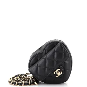 CHANEL CC in Love Heart Belt Bag Quilted Lambskin