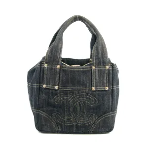Chanel CC Stitch Denim Tote Bag Small Blue 10 Series  #2688