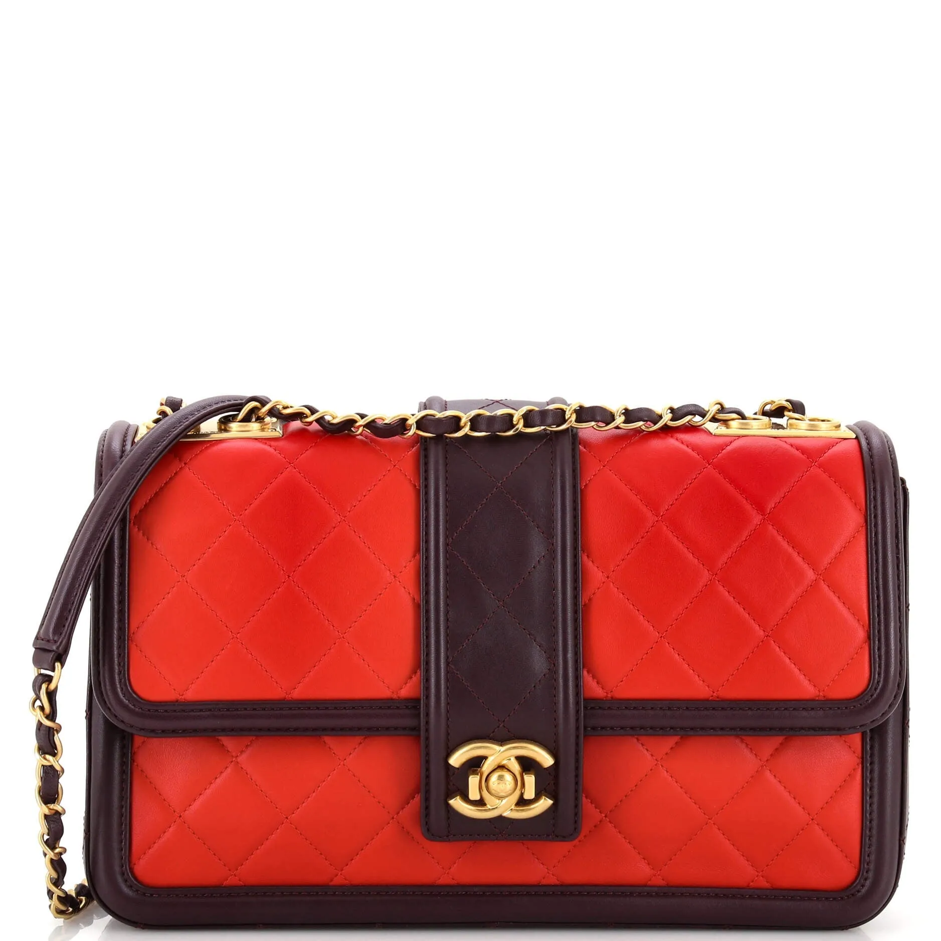 CHANEL Elegant CC Flap Bag Quilted Lambskin Jumbo