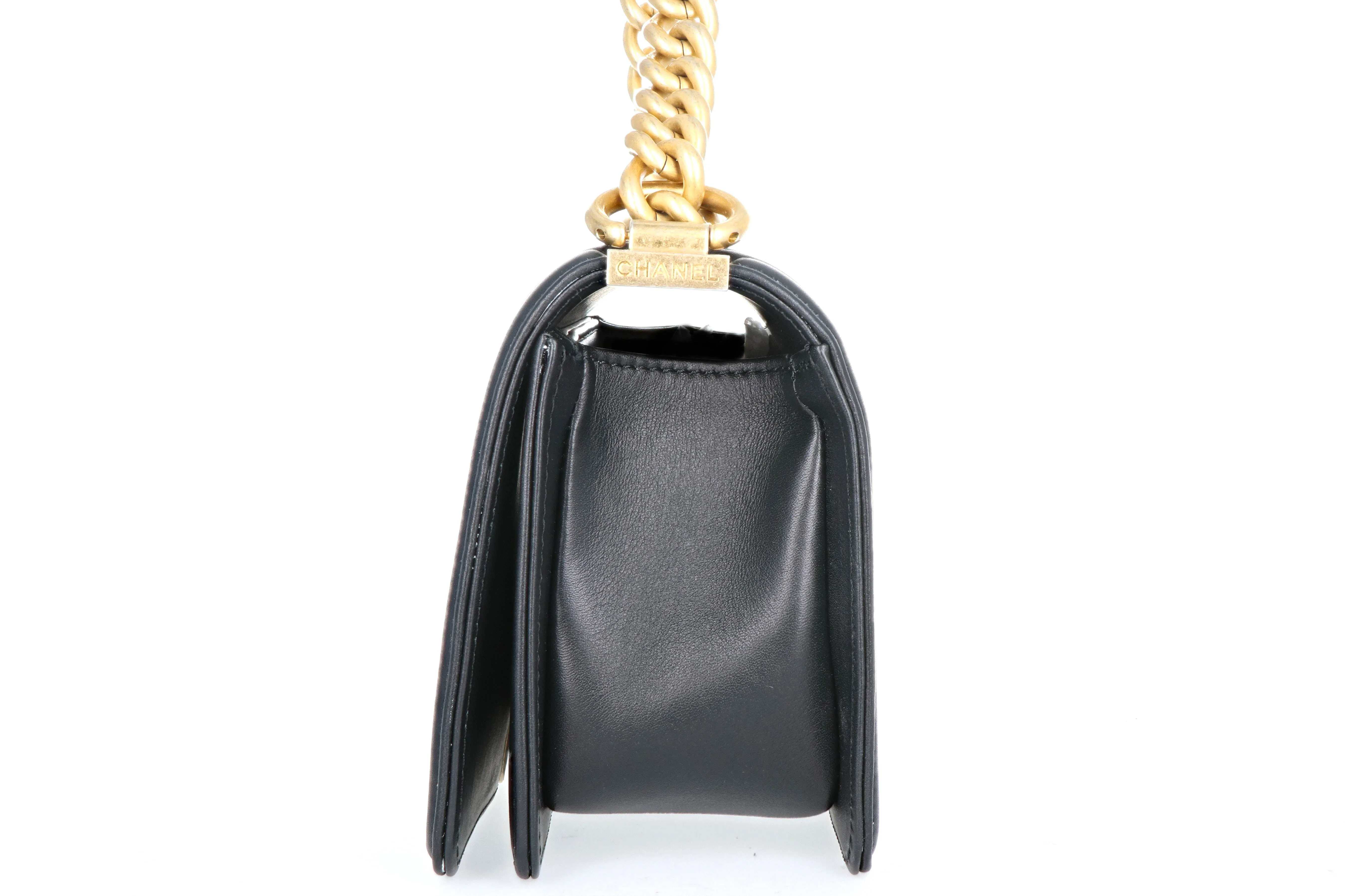 Chanel Exotics  Small Boy Bag Black Python Molurus Leather