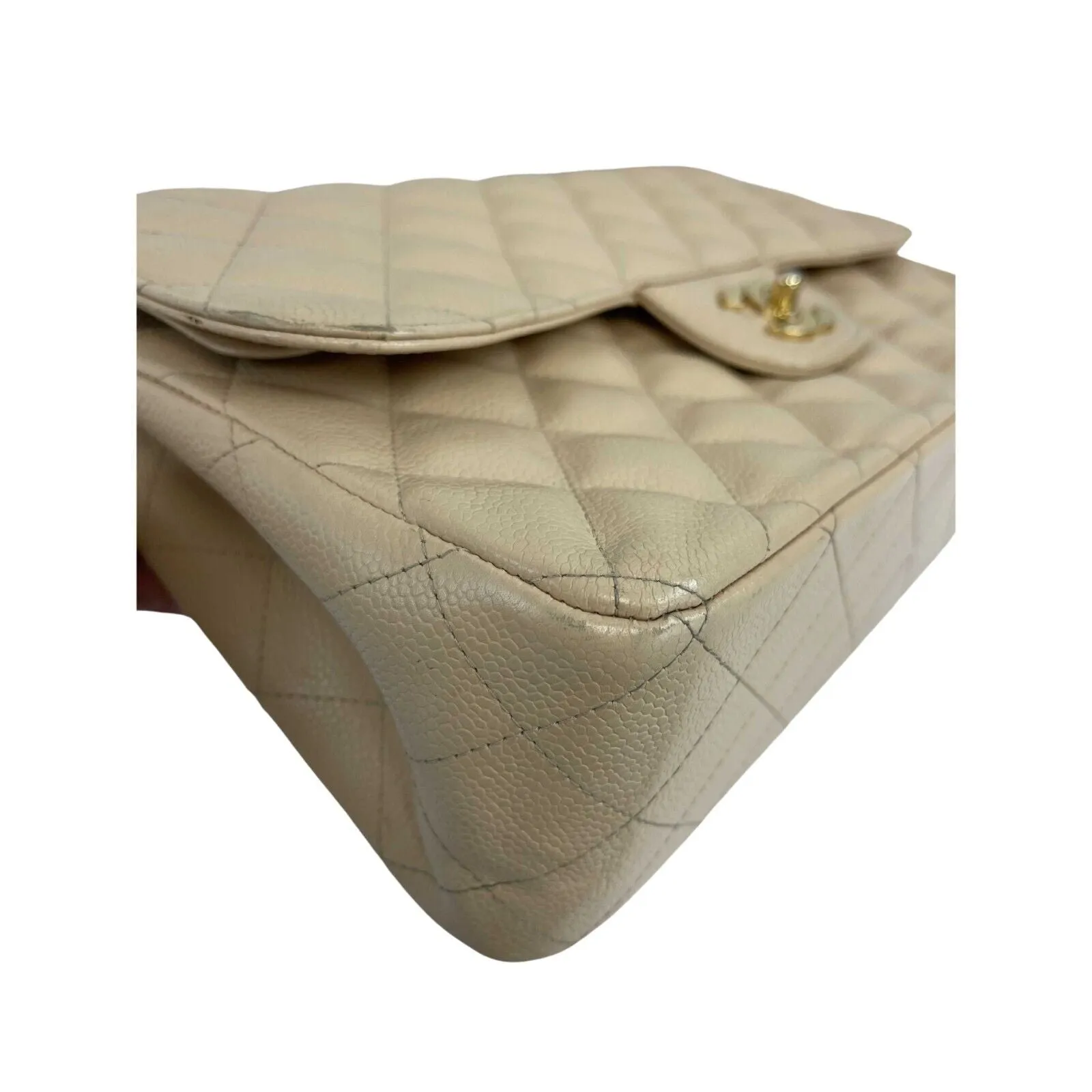 CHANEL - Large Classic CC Double Flap - Beige Shoulder Bag