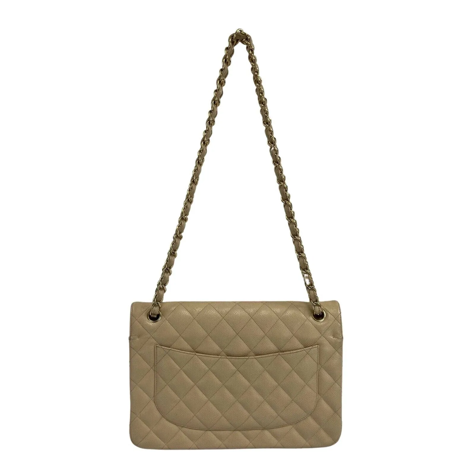CHANEL - Large Classic CC Double Flap - Beige Shoulder Bag