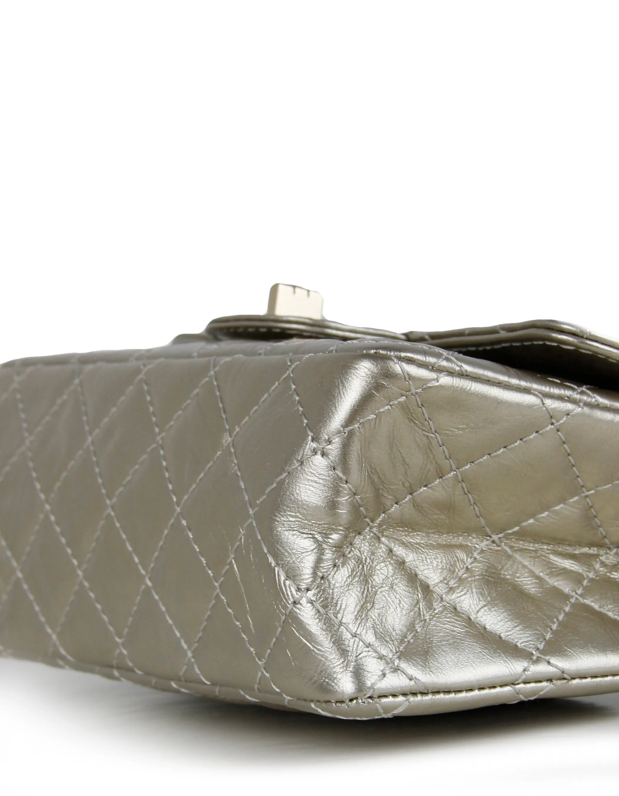 Chanel Metallic Gold Leather 2.55 Mini 224 Reissue Flap Bag