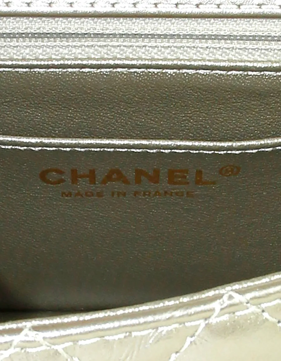 Chanel Metallic Gold Leather 2.55 Mini 224 Reissue Flap Bag