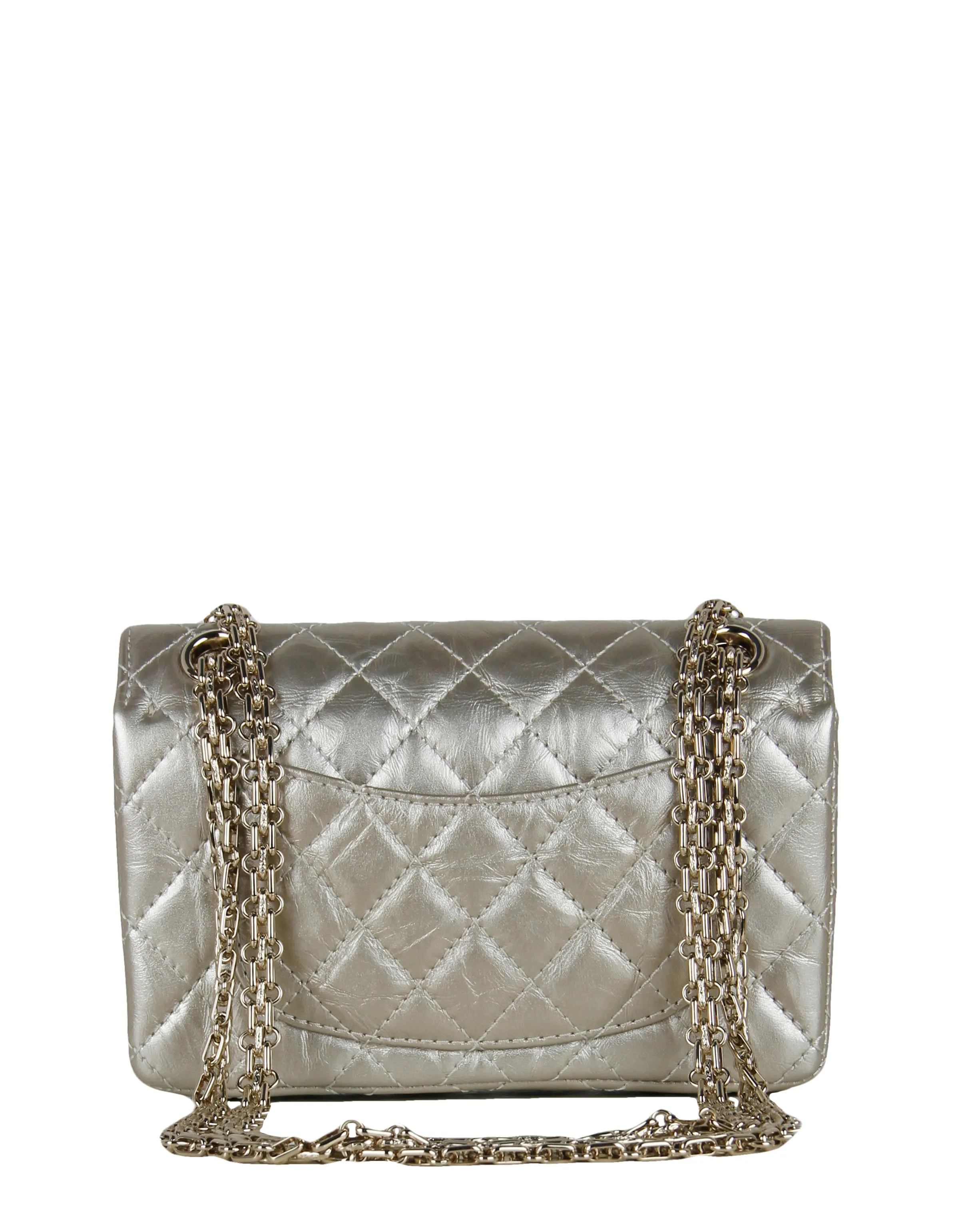 Chanel Metallic Gold Leather 2.55 Mini 224 Reissue Flap Bag