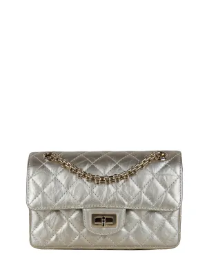 Chanel Metallic Gold Leather 2.55 Mini 224 Reissue Flap Bag