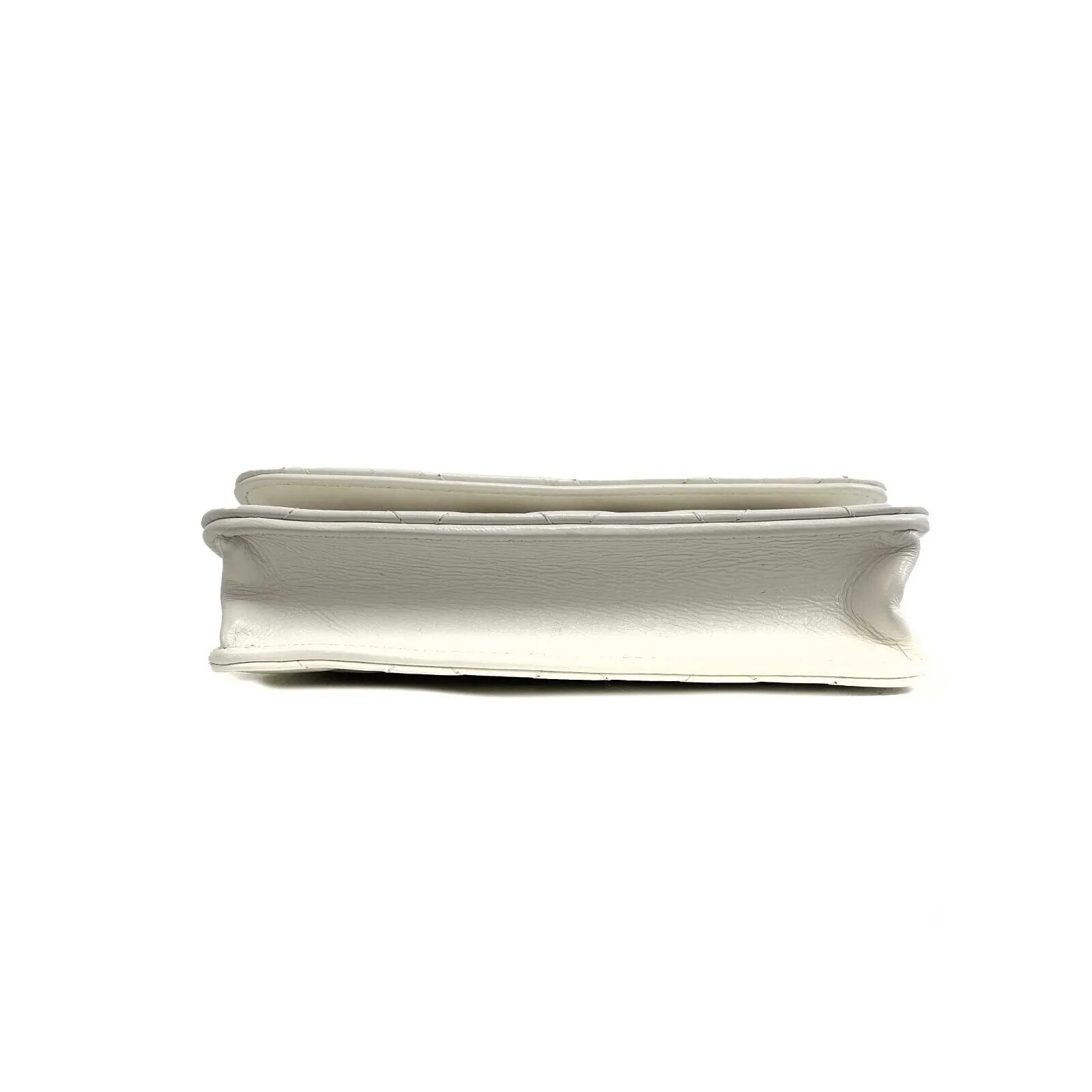 CHANEL - Phone Holder Quilted White Lambskin CC ‘CHANEL’ Top Handle / Crossbody
