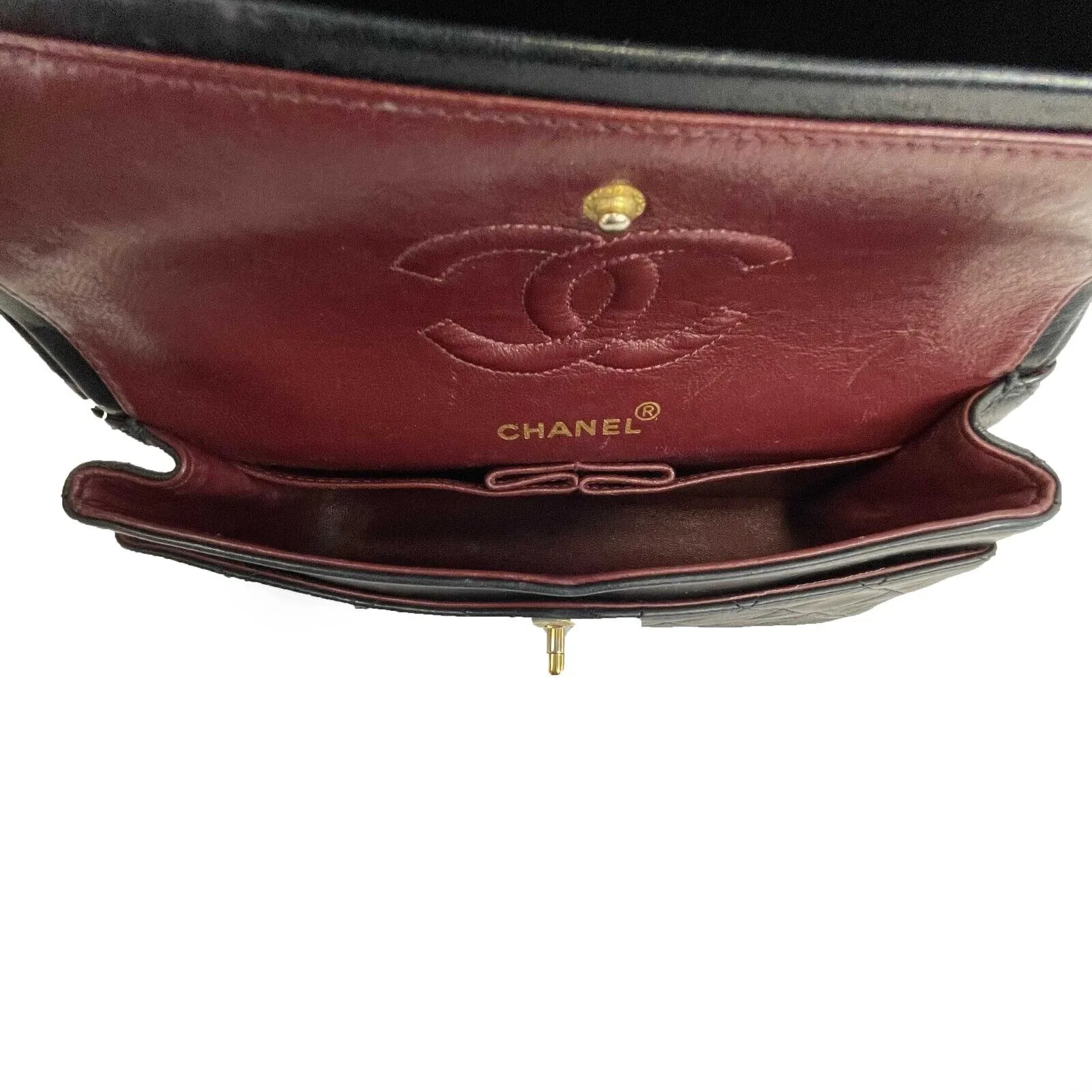 CHANEL- Vintage Medium Classic Double Flap - Black Shoulder Bag / Crossbody