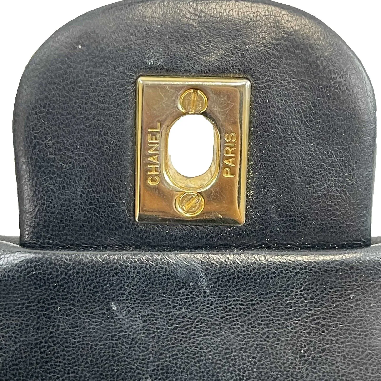 CHANEL- Vintage Medium Classic Double Flap - Black Shoulder Bag / Crossbody