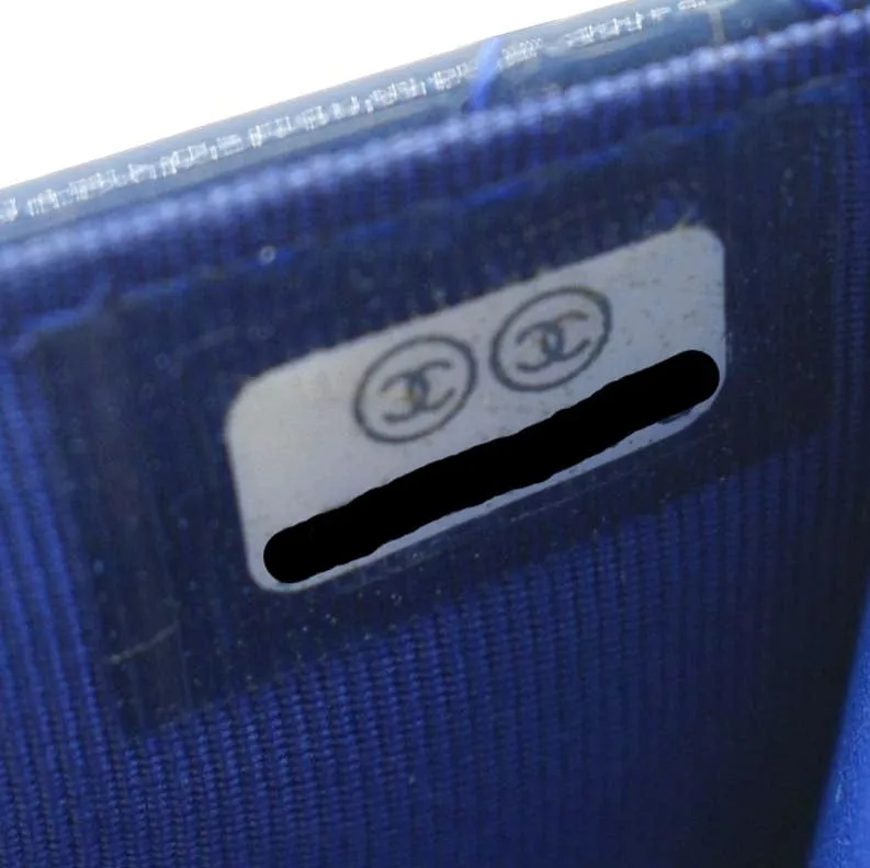 CHANEL WOC Quilted Patent Leather Crossbody Bag Blue