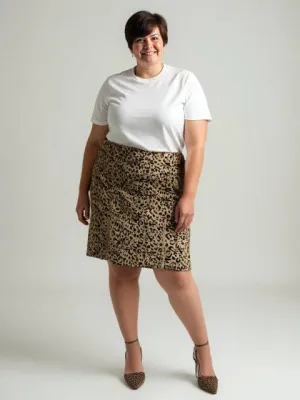 Chico's Camel Animal Skirt Size 16