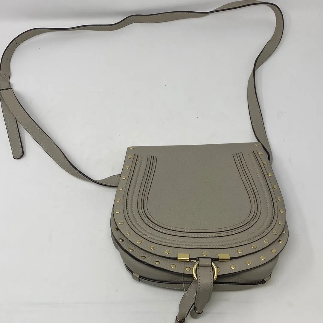 Chloe Marcie Small Crossbody Bag in Light Cloud with Studs