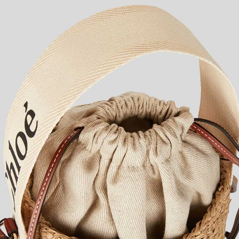 CHLOE Small Woody Basket In Natural Fibers White RS-CHC22SS381G55101