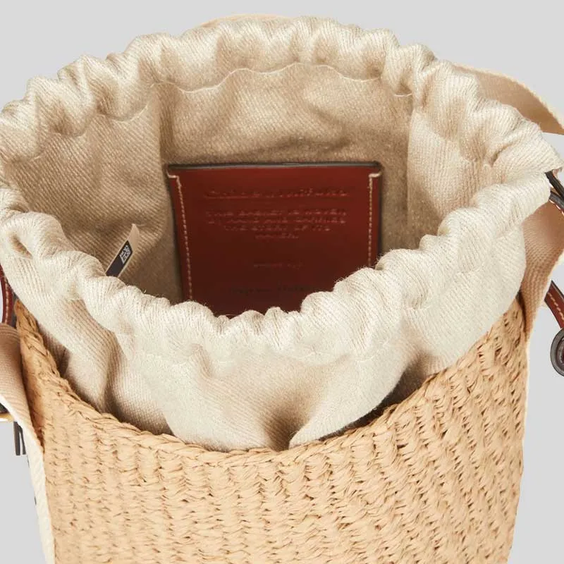 CHLOE Small Woody Basket In Natural Fibers White RS-CHC22SS381G55101