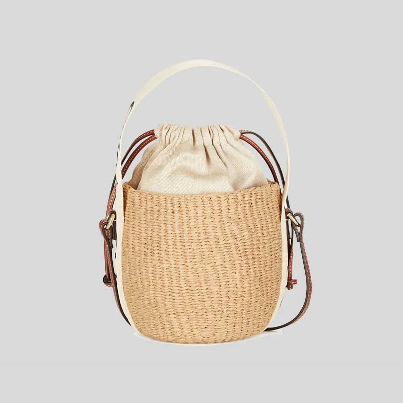 CHLOE Small Woody Basket In Natural Fibers White RS-CHC22SS381G55101