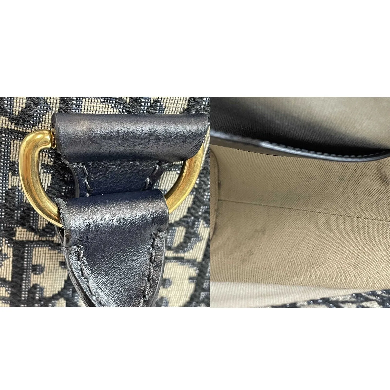 Christian Dior Oblique Studded 2017 DiorAvenue Blue Top Handle Crossbody Bag