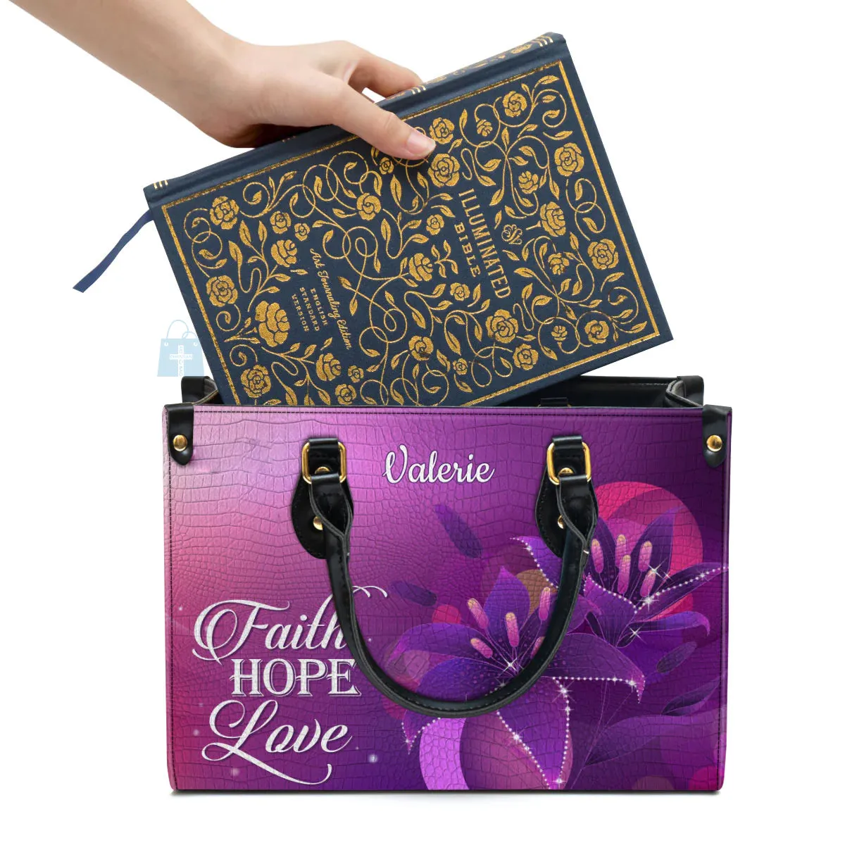 Christianart Designer Handbags, Faith, Hope, Love, Personalized Gifts, Gifts for Women, Christmas Gift.