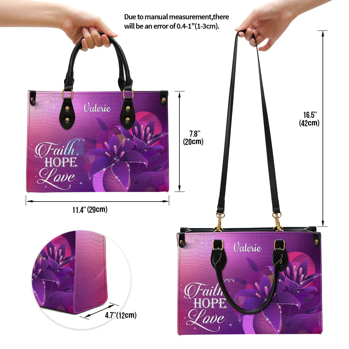 Christianart Designer Handbags, Faith, Hope, Love, Personalized Gifts, Gifts for Women, Christmas Gift.