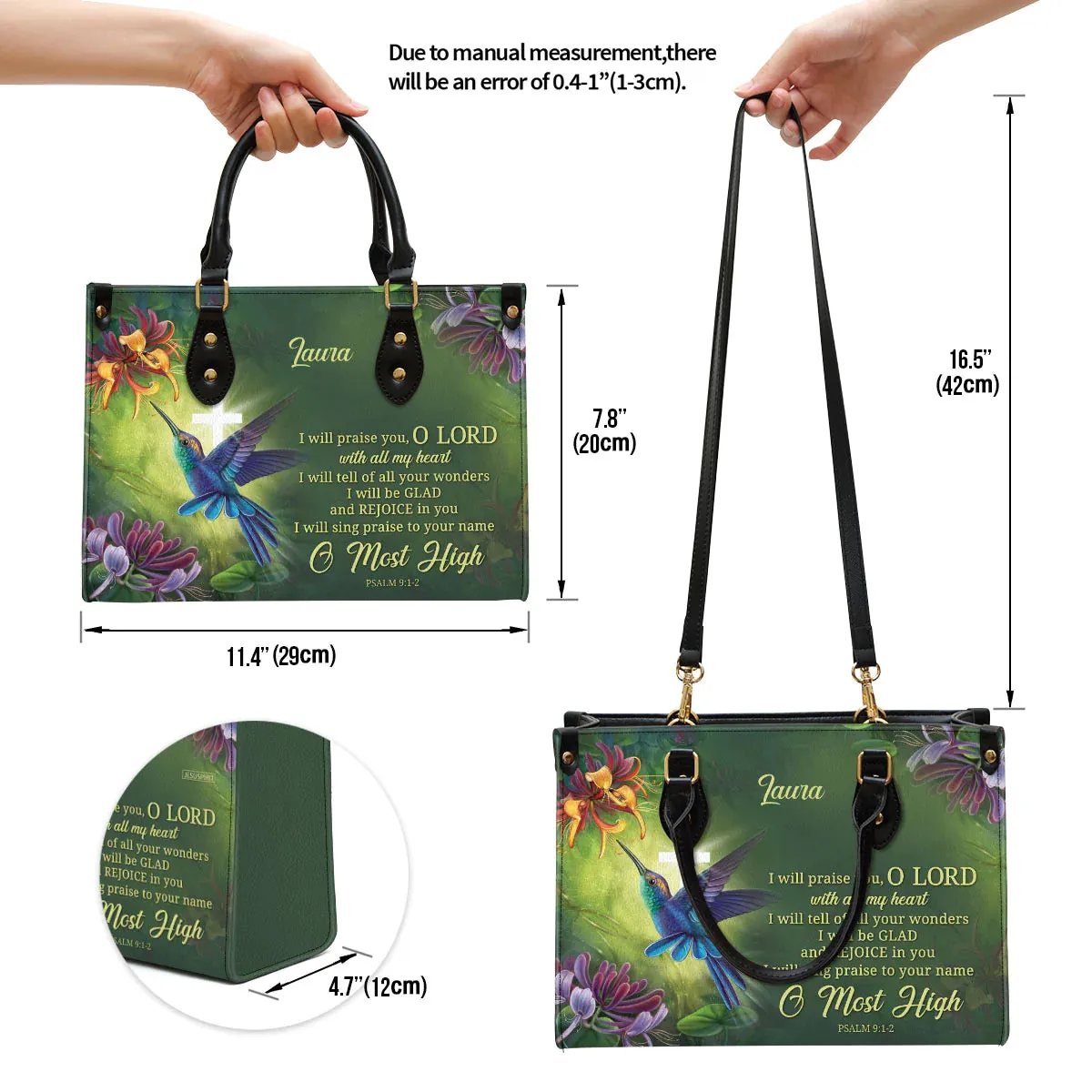 Christianart Designer Handbags, I Will Praise You, Personalized Gifts, Gifts for Women, Christmas Gift.