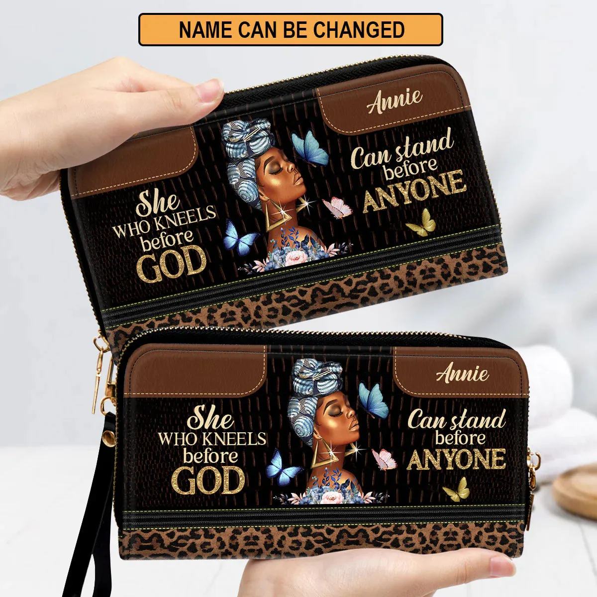 Christianart Designer Handbags, She Who Kneels Before God Can Stand Before Anyone, Personalized Gifts, Gifts for Women.