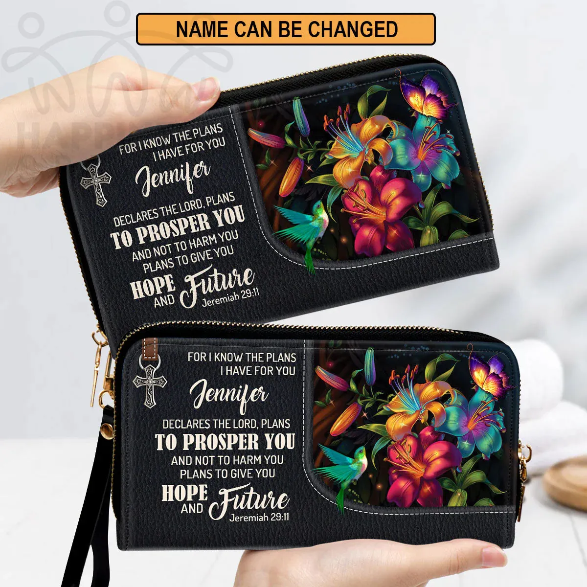 Christianart Handbag, Personalized Hand Bag, For I Know The Plans I Have For You, Personalized Gifts, Gifts for Women.
