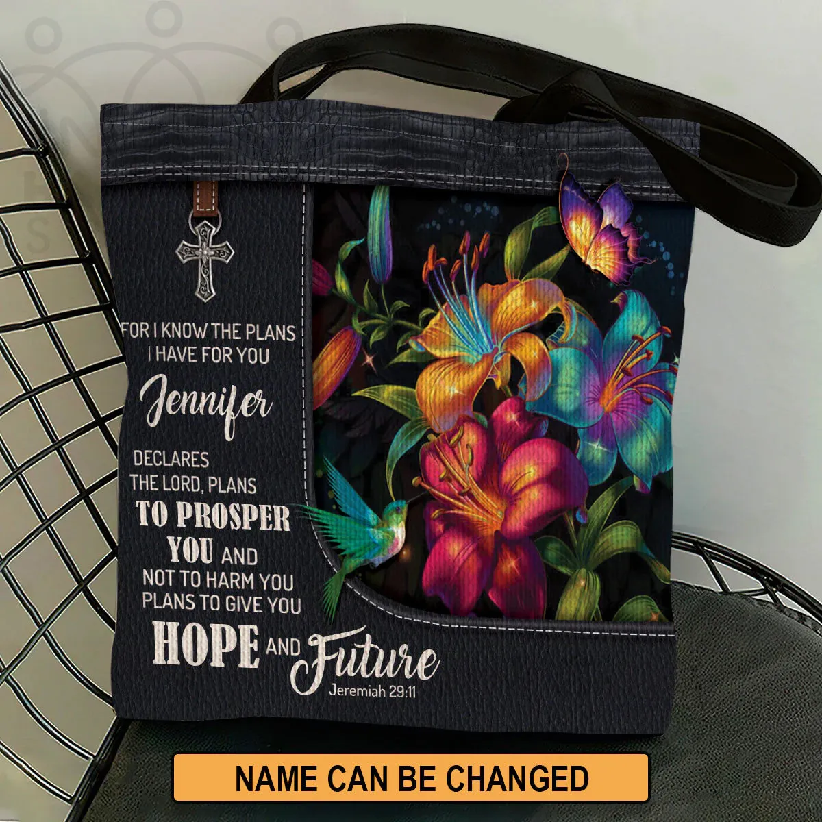 Christianart Handbag, Personalized Hand Bag, For I Know The Plans I Have For You, Personalized Gifts, Gifts for Women.