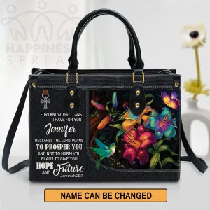 Christianart Handbag, Personalized Hand Bag, For I Know The Plans I Have For You, Personalized Gifts, Gifts for Women.