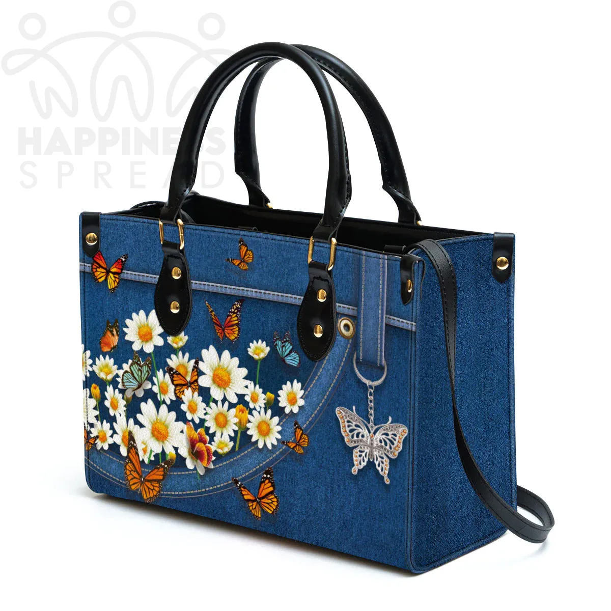 Christianart Handbag, Personalized Handbag, Daisy And Butterfly, Personalized Gifts, Gifts for Women.